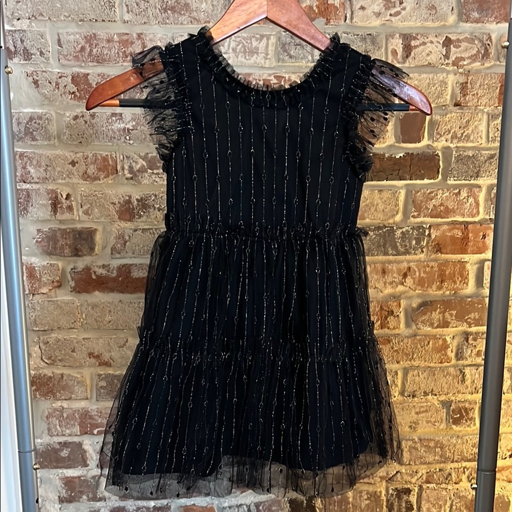 Elegant Black Kids Dress with Gold Accents